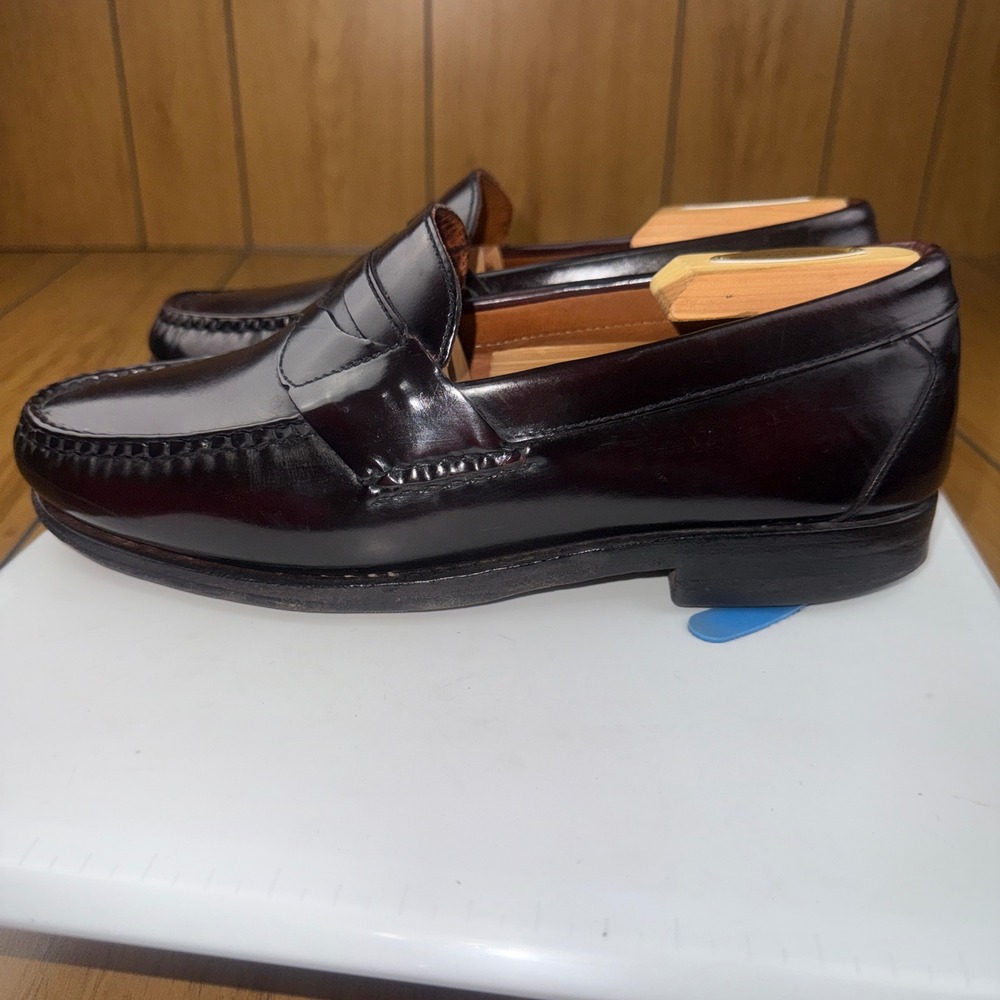 Allen Edmonds Walden Burgundy Leather Penny Loafers Mens 8 D 42477